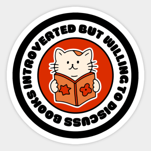 Cute Cat Reading A Book Sticker